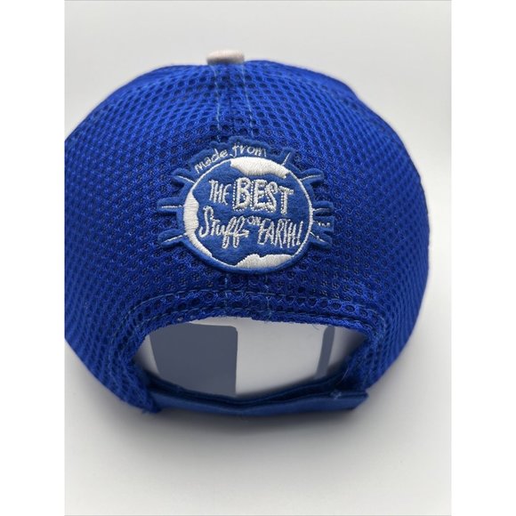 Vintage Snapple Hat Cap Blue Side Stripes Strap Back Soda Pop Trucker GR12 - Picture 5 of 8